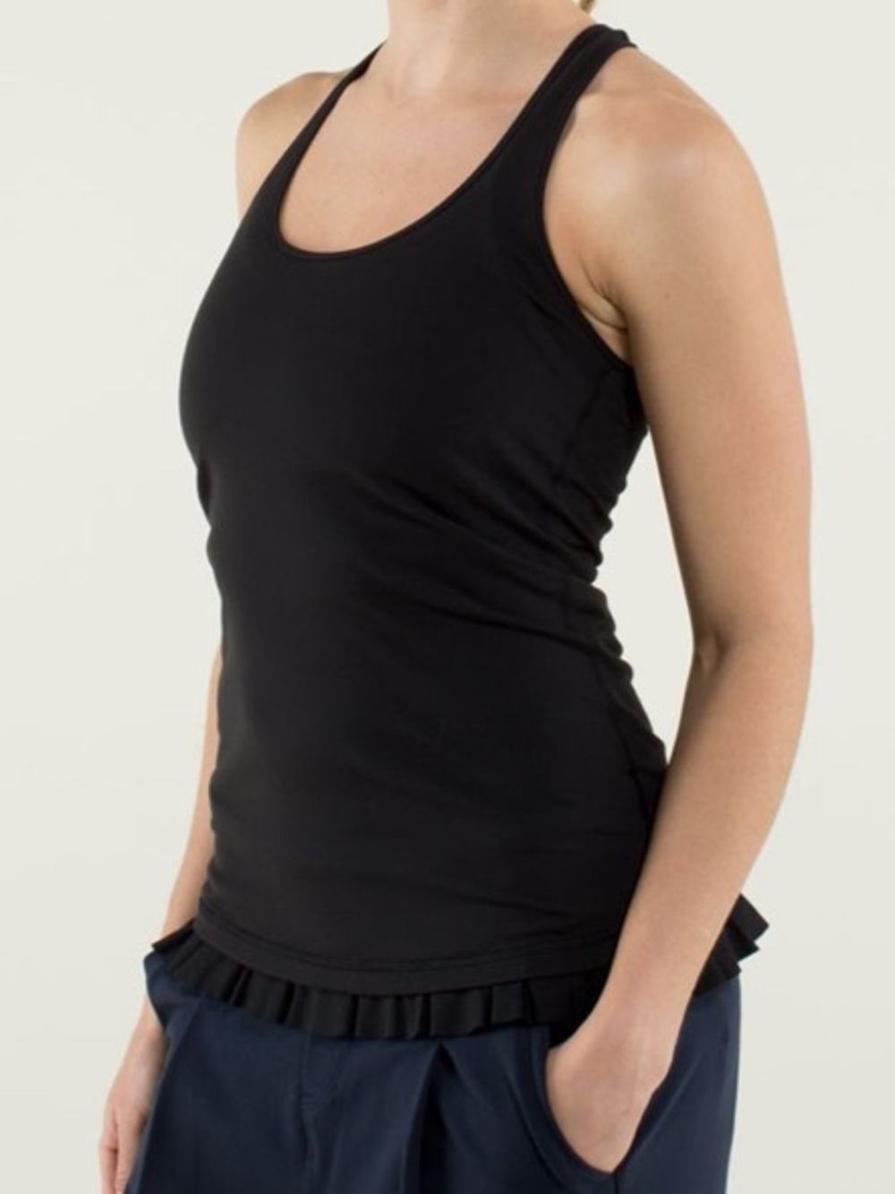 Lululemon Racerback Ruffle Tank Black NWOT